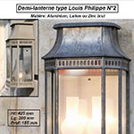 Applique extérieur demi-lanterne Louis Philippe
