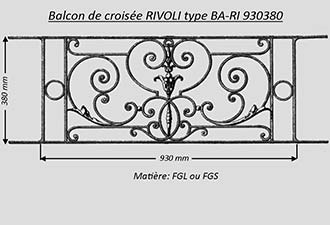 Balcon de croisée BC-RI 930380