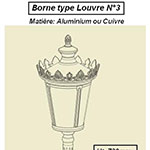Luminaire extérieur borne type Louvre n°3