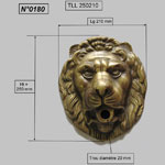 Tête de lion en bronze bec laiton Ref 180 TLL250210