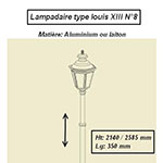 Luminaire extérieur lampadaire type Louis XIII n°8