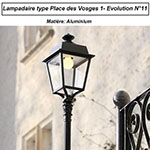 Luminaire extérieur lampadaire type Place des Vosges 1 Evolution n°11