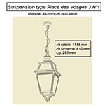 Luminaire extérieur suspension type Place des Vosges 3 n°1