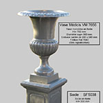 Vase Médicis en fonte type VM7656 Socle SF5038